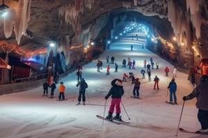 宜昌到远安武陵峡口溶洞滑雪直通车一日游_夏季滑雪新体验